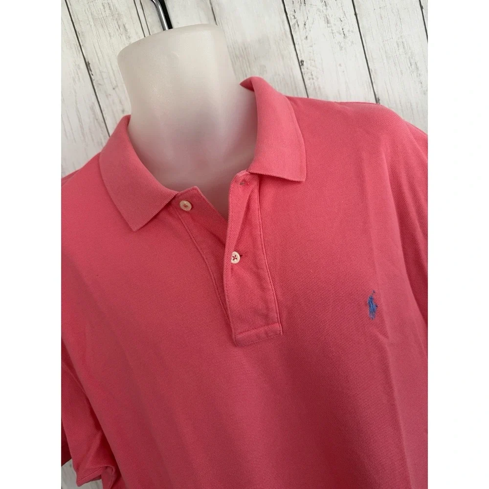 Men's Polo Ralph Lauren Shirt Melon Pink Short Sleeve Casual Size XL